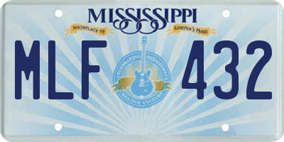 MS license plate MLF432