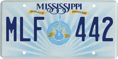 MS license plate MLF442