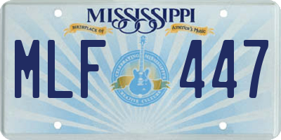 MS license plate MLF447