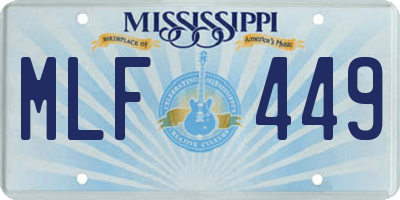 MS license plate MLF449