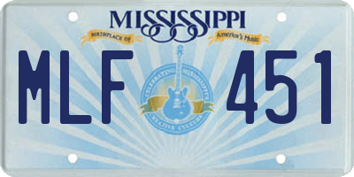 MS license plate MLF451