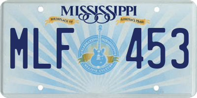 MS license plate MLF453