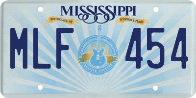 MS license plate MLF454