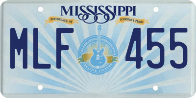MS license plate MLF455