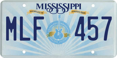 MS license plate MLF457