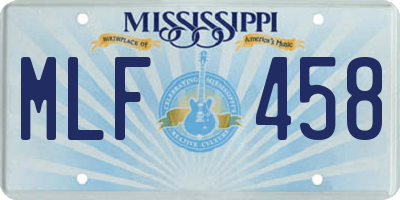 MS license plate MLF458