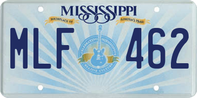 MS license plate MLF462