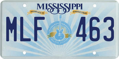 MS license plate MLF463
