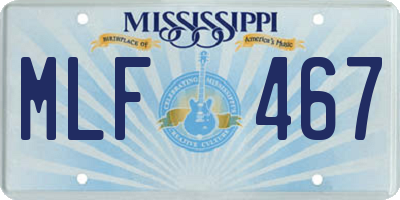 MS license plate MLF467