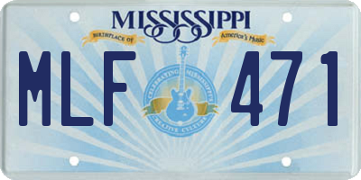 MS license plate MLF471