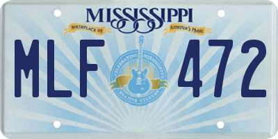 MS license plate MLF472