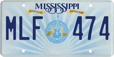 MS license plate MLF474