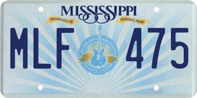 MS license plate MLF475
