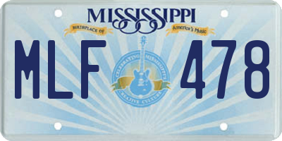 MS license plate MLF478