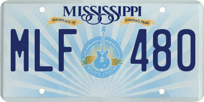 MS license plate MLF480