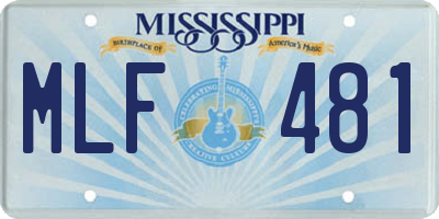 MS license plate MLF481