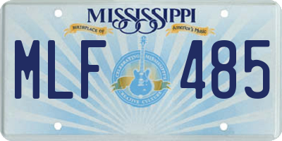MS license plate MLF485