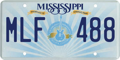 MS license plate MLF488