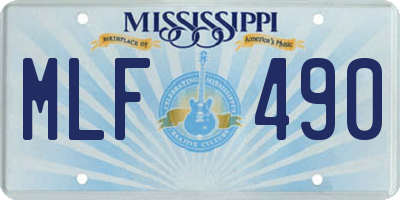 MS license plate MLF490