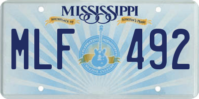 MS license plate MLF492
