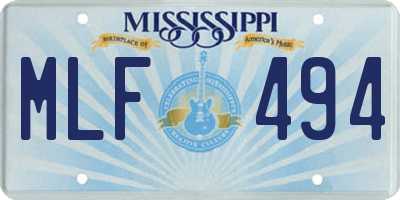 MS license plate MLF494