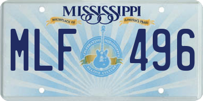 MS license plate MLF496