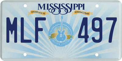 MS license plate MLF497