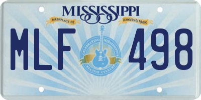 MS license plate MLF498