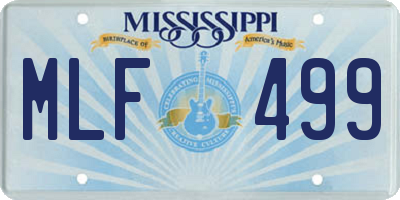 MS license plate MLF499