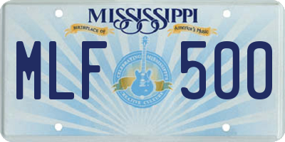 MS license plate MLF500