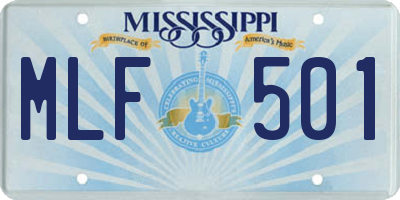 MS license plate MLF501