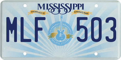 MS license plate MLF503