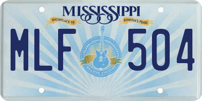 MS license plate MLF504