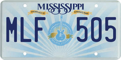 MS license plate MLF505