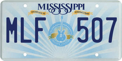 MS license plate MLF507