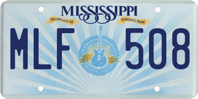 MS license plate MLF508