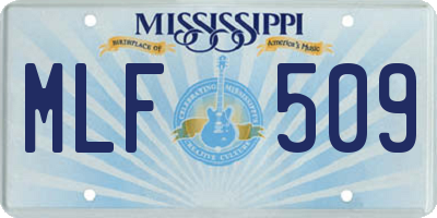 MS license plate MLF509