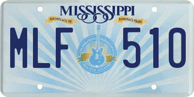 MS license plate MLF510