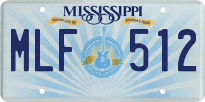 MS license plate MLF512