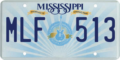 MS license plate MLF513