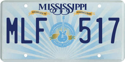 MS license plate MLF517