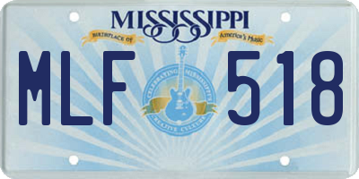 MS license plate MLF518