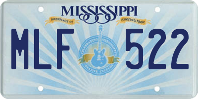 MS license plate MLF522