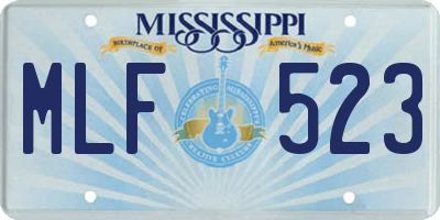 MS license plate MLF523