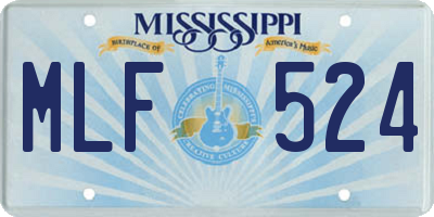 MS license plate MLF524