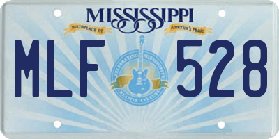 MS license plate MLF528