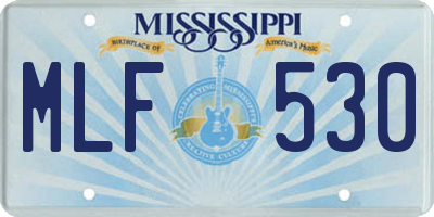 MS license plate MLF530