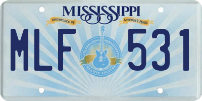 MS license plate MLF531