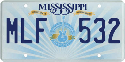 MS license plate MLF532
