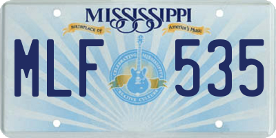 MS license plate MLF535
